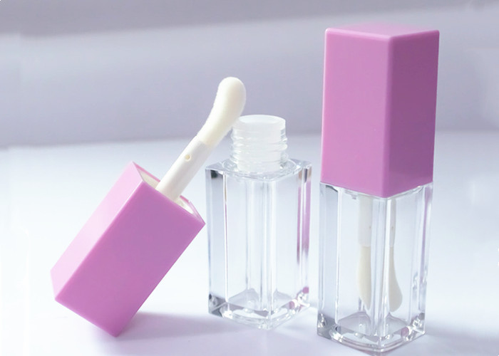 Square 5ml Purple Green Lip Gloss Tube Custom logo Empty Lip Gloss Tube Cosmetic Packaging