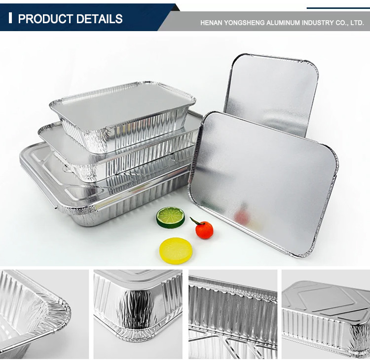 Custom Disposable Aluminum Foil Container And Lids Printing 450ml