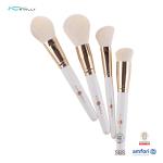 Custom Nylon Hair 12pcs Travel Brushes Set Natural Wood Handle