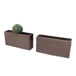 Black metal planters large outdoor rectangle flower pot for sale