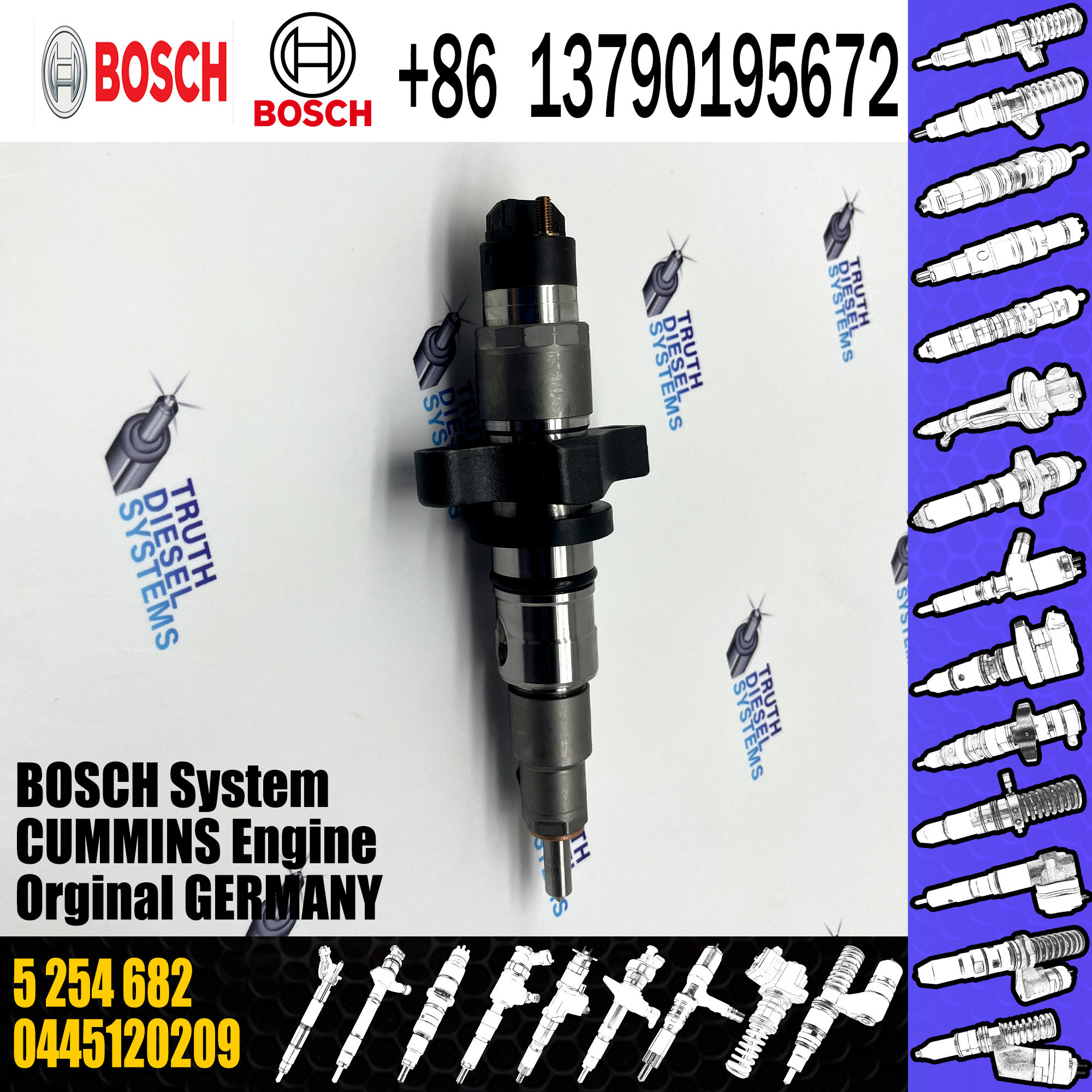 Diesel Engine Parts Common Rail Injector QSB5.9 3968846 5254682 5263317 0445120046