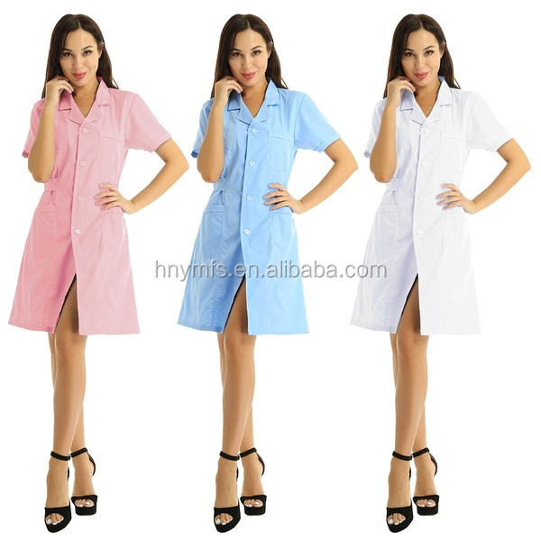 White Clinic Doctors Industrial Worker Uniform Medical Scrub Uniform For Women