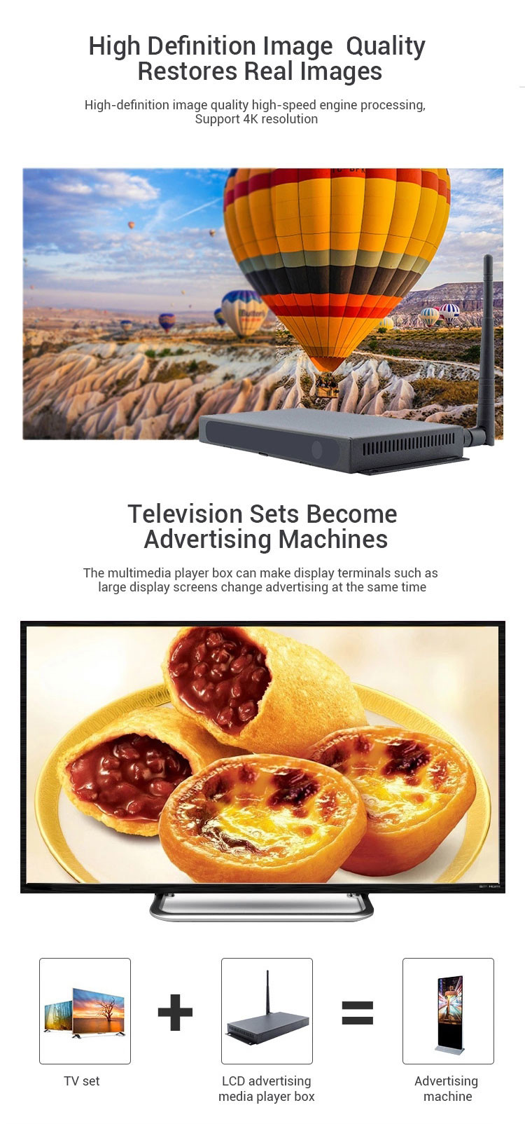 Android 6.0 RK3288 8G RAM Advertising Player Box For Exhibition