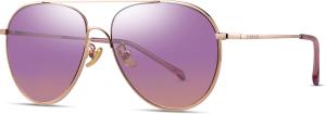 China Pilot Women Sunglasses Metal Frames Pink Mirror Lens Color wholesale