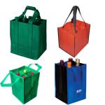 Durable Green Non Woven Shopping Bag Wine Bottle Totes ISO9001 Certification