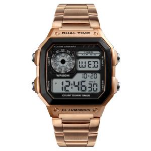 China Rose Gold Mens Digital Watch Classic Wild Street Watches Sport Retro 50m Waterproof Skmei 1335 Wristwatch wholesale