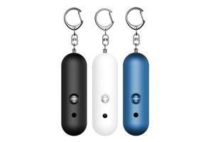 China AAA Battery Personal Alarm Keychain 140db Double Speaker BSCI wholesale