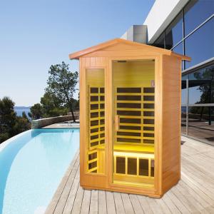 China Solid Wood Infrared Sauna Room 2 Person Outdoor Steam Room For Wellness wholesale