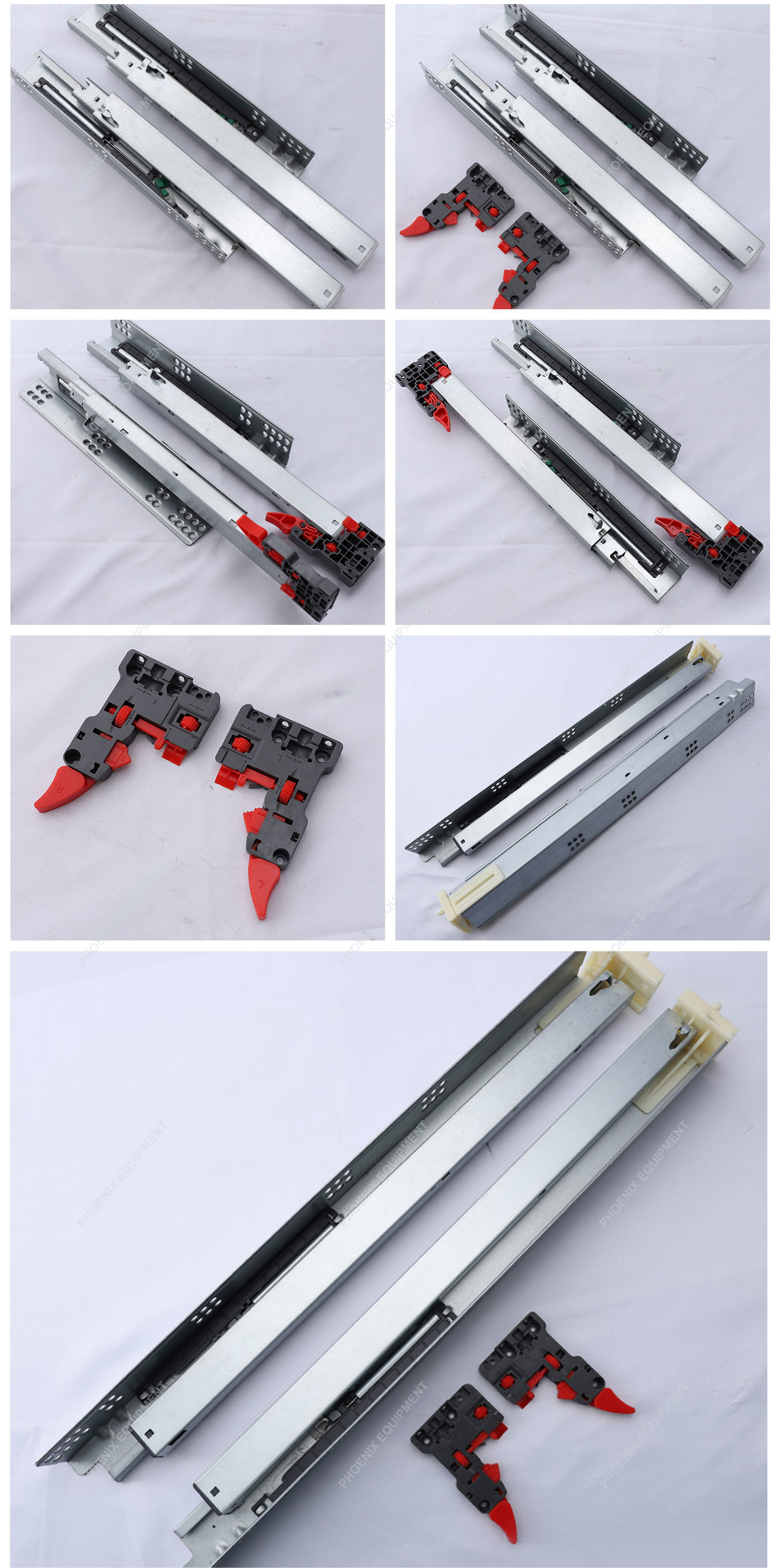 Packing set /ctn 10 3-fold concealed damping Thickened handle free rebound drawer slide