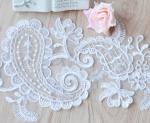 Apparel Accessories Ivory Embroidery Lace Applique for Bridal Dress