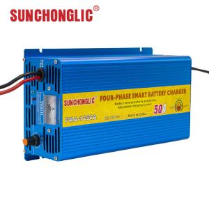 China Four Phase 220V DC Battery Charger Heat Resistance 50 Amp AGM Battery Charger Rustproof wholesale