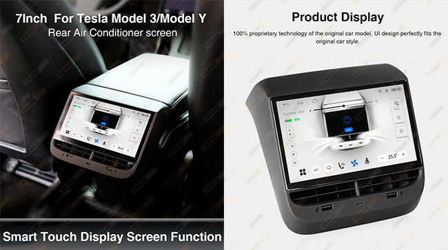 7 Inch Tesla Model 3 Rear Seat Entertainment IPS Tesla Rear Entertainment Console