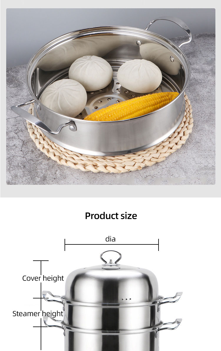 Multi-Layer 28cm Kitchen Pots Cookware Stainless Steel Cooking Pot 3 Layer Food Steamer Pot