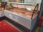 Trapezoidal Duck Neck Cabinet White Glass Display Cabinet Meat Cabinet