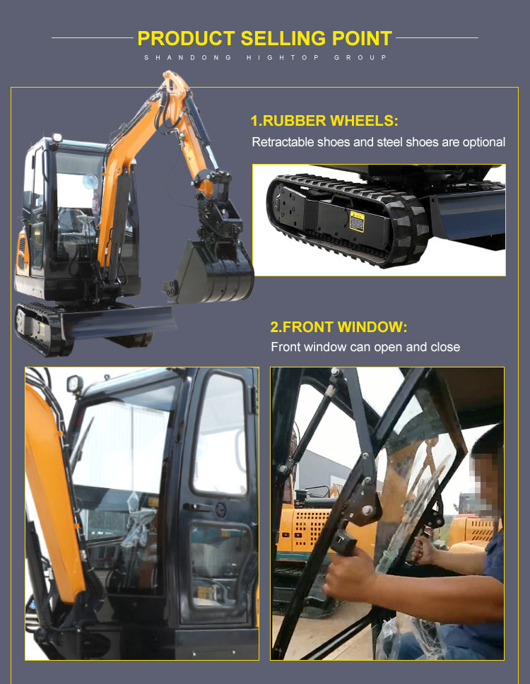 Boom Swing 2 Ton Mini Excavator Japan Engine Small Tracked Excavator