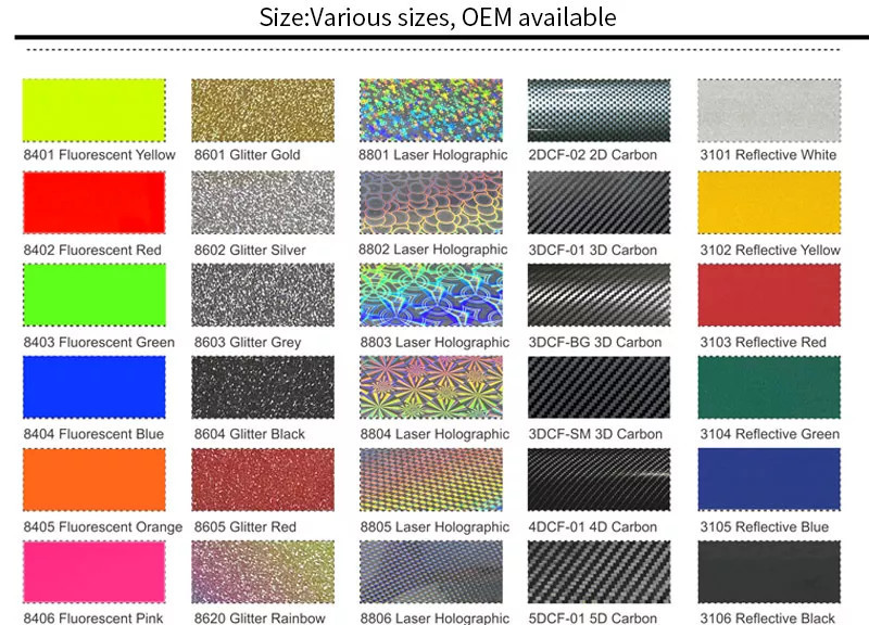 UV Resistant PET Metallic Color Cutting Vinyl Film 0.06mm For Advertising