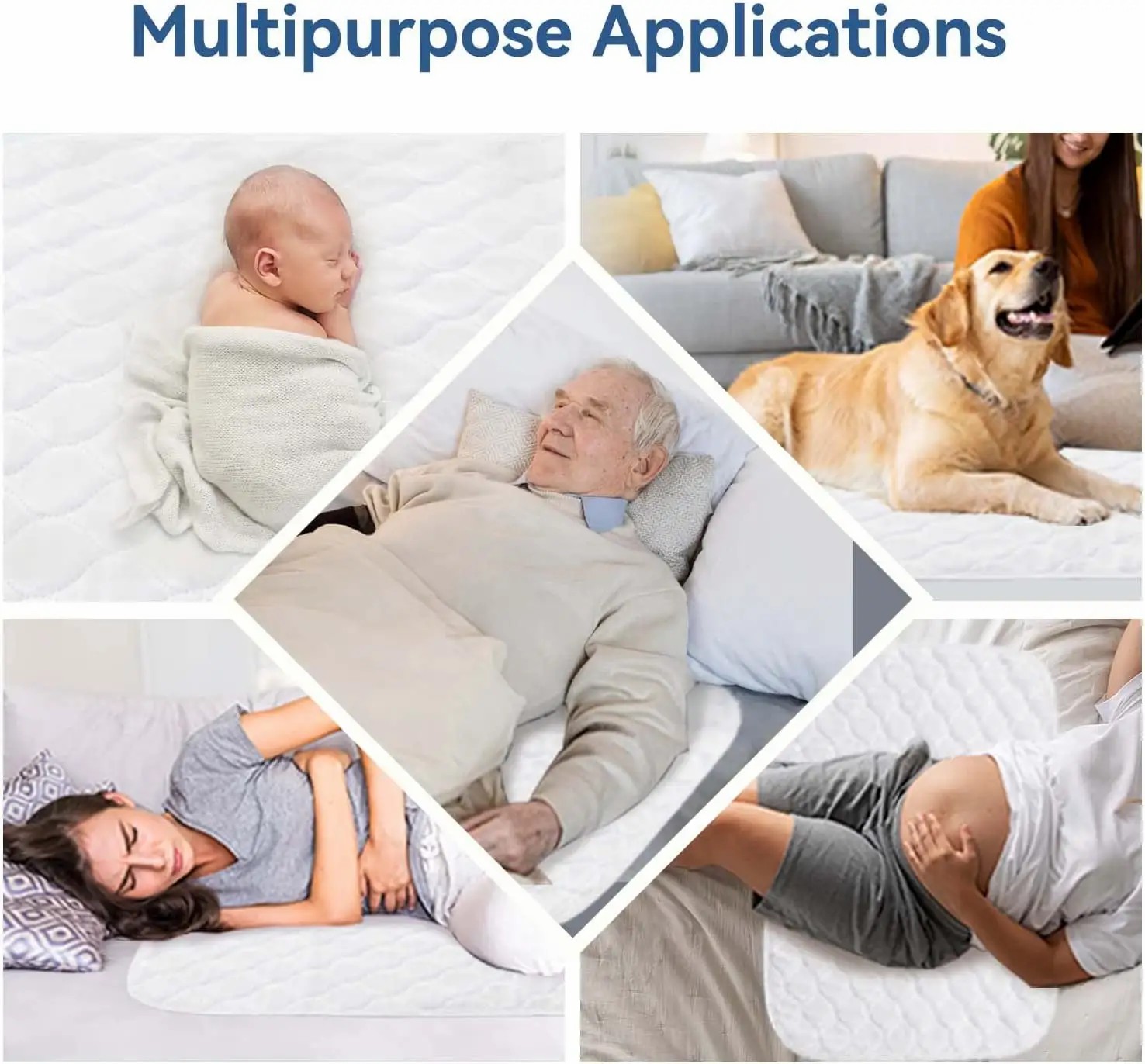 Reusable Incontinence Protection with Plain Woven Microfiber Washable Adult Bed Pad