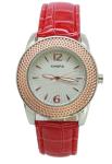 35mm Bezel Dial Ladies Fashion Watches Genuine Leather Various Colors