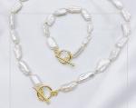 Baroque Pearl Coin Portrait Pendant Necklace for Women Vintage Link Chain