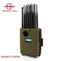 China 14 Bands Mobile Phone Signal Jammer Jamming Range 25 Meters 12000mAh Battery for sale