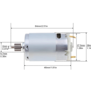 390 DC Motors with Preinstalled Gear