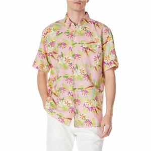 China Floral Print Mens Casual Short Sleeve Shirts Button Down 52% Linen 48% Cotton Blend wholesale