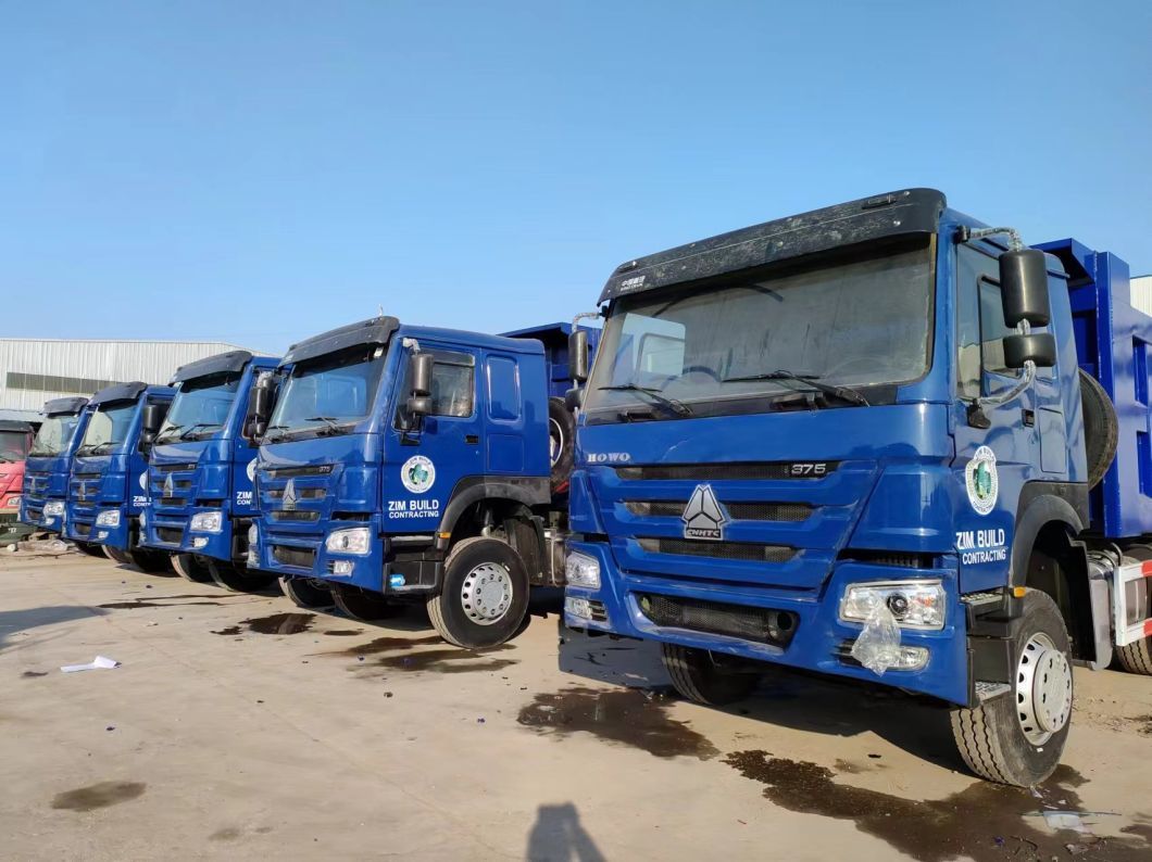 blue Dump Truck Sinotruck HOWO 6*4 Right Driving Dump Truck Secondhand Truck 10tires