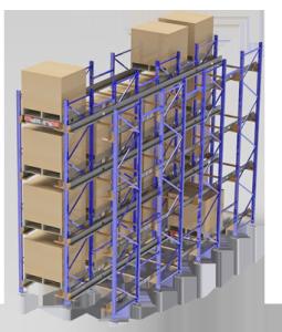 China Steel Q235B Radio Shuttle Racking System Electrostantic Powder Coated Finish wholesale