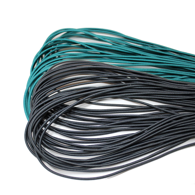 Colored 3mm Polyester Elastic Cord Round Braided Stretching