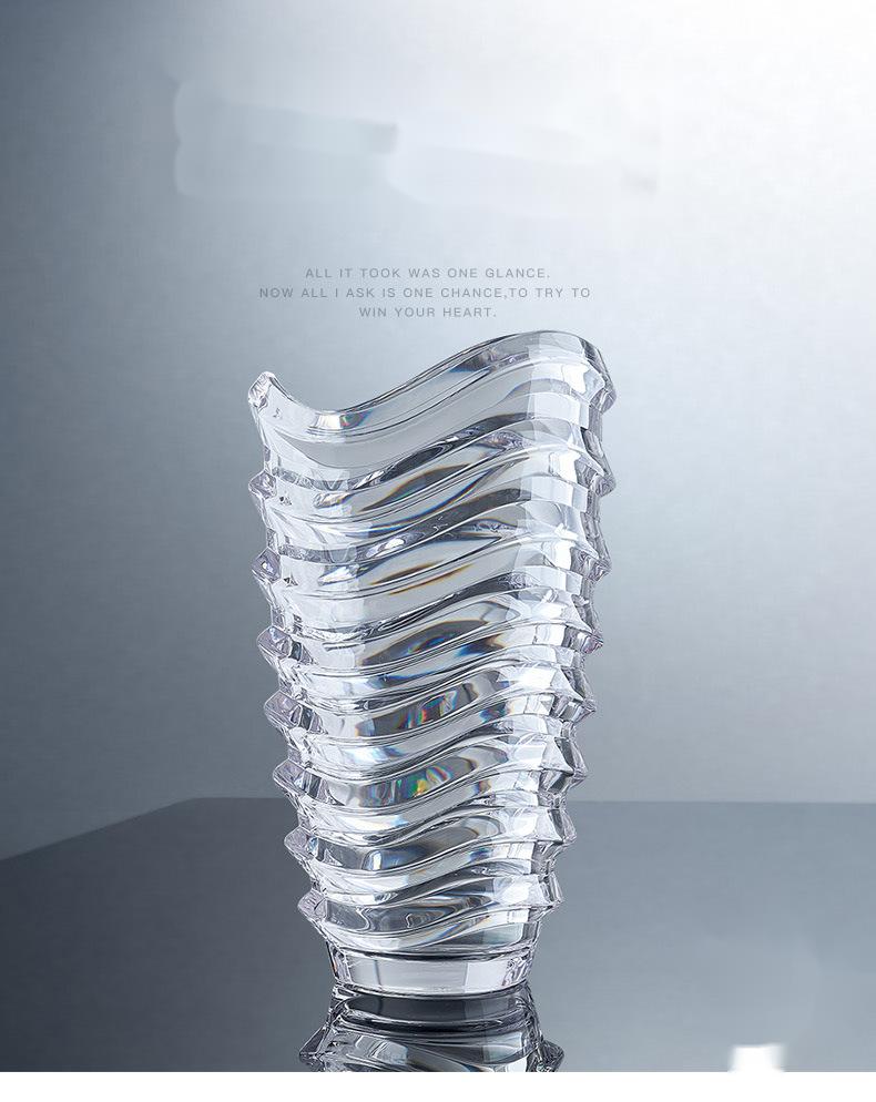Factory Custom Well-design High Quality Rim Gold Decorative Clear Glass Wedding Vase