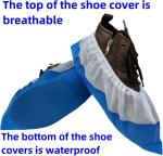 Protective Medical Waterproof PE CPE Nonwoven PP Anti Slip Blue Disposable Shoe