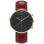 Multi Functional 42mm Leather Strap Wrist Watch 3BAR Water Proof Watch OEM