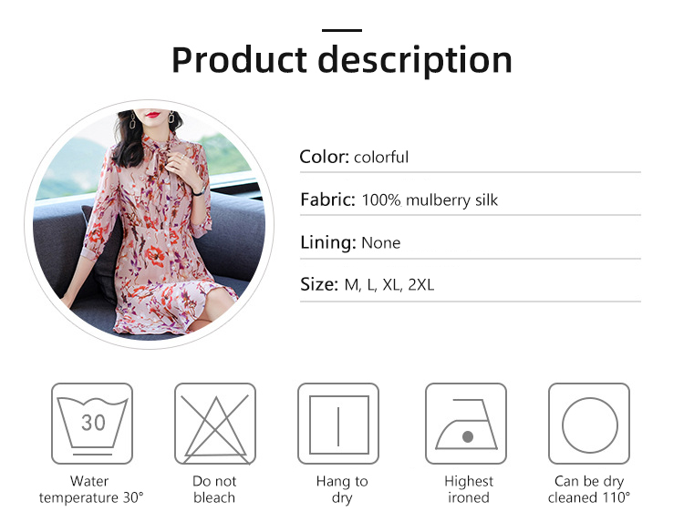Pleated Flower Mulberry Silk Pajamas , OEM A Line Plus Size Silk Nightie