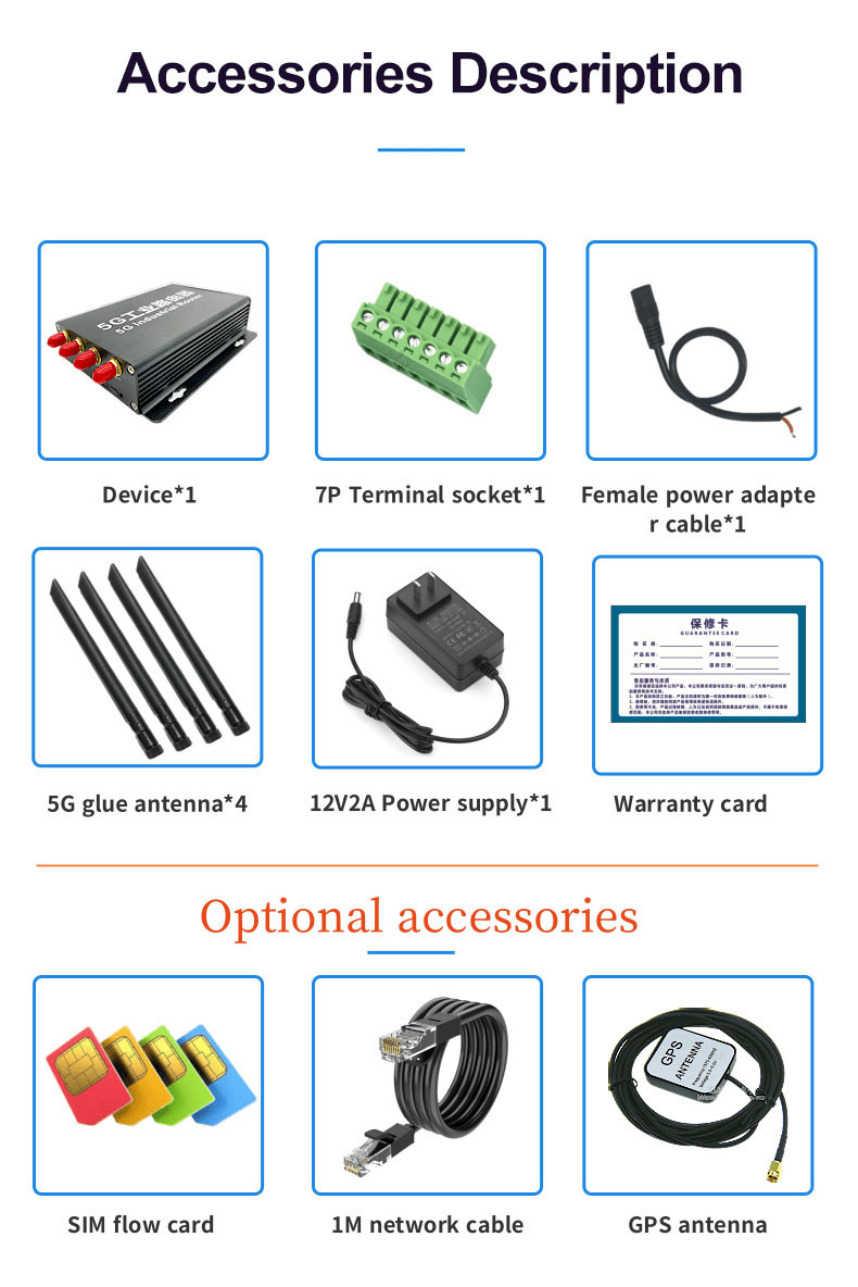 1200Mbps 12V 2A 5G Industrial Router Dual Band With SIM Card