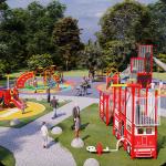 Innovative Outdoor Amusement Park Equipment Galvanized Steel Material