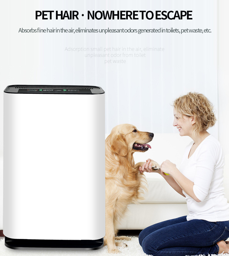 HOMEFISH 330M3/H Remote Control Negative Ion Air Purifier With Multiple HEPA Filters