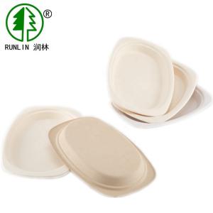 China Natural plant fiber oval shape biodegradable disposable plate wholesale