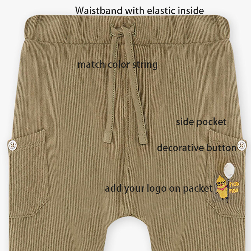 Toddler Boy Trouser Solid Color Corduroy Baby Casual Harem Pants