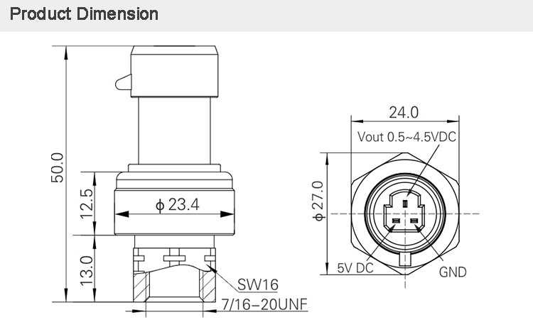 Gas Oil Ceramic Capacitive Pressure Sensor