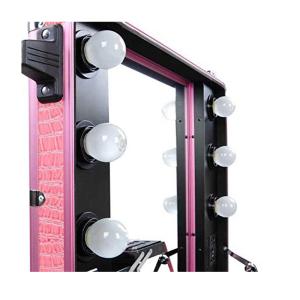 China Pink Pro Rolling Studio Cosmetic Makeup Case with Light wholesale