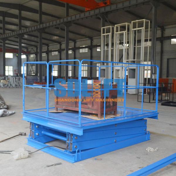 1T Stationary Hydraulic Scissor Lift Elevator , Pallet Scissor Lift Platforms