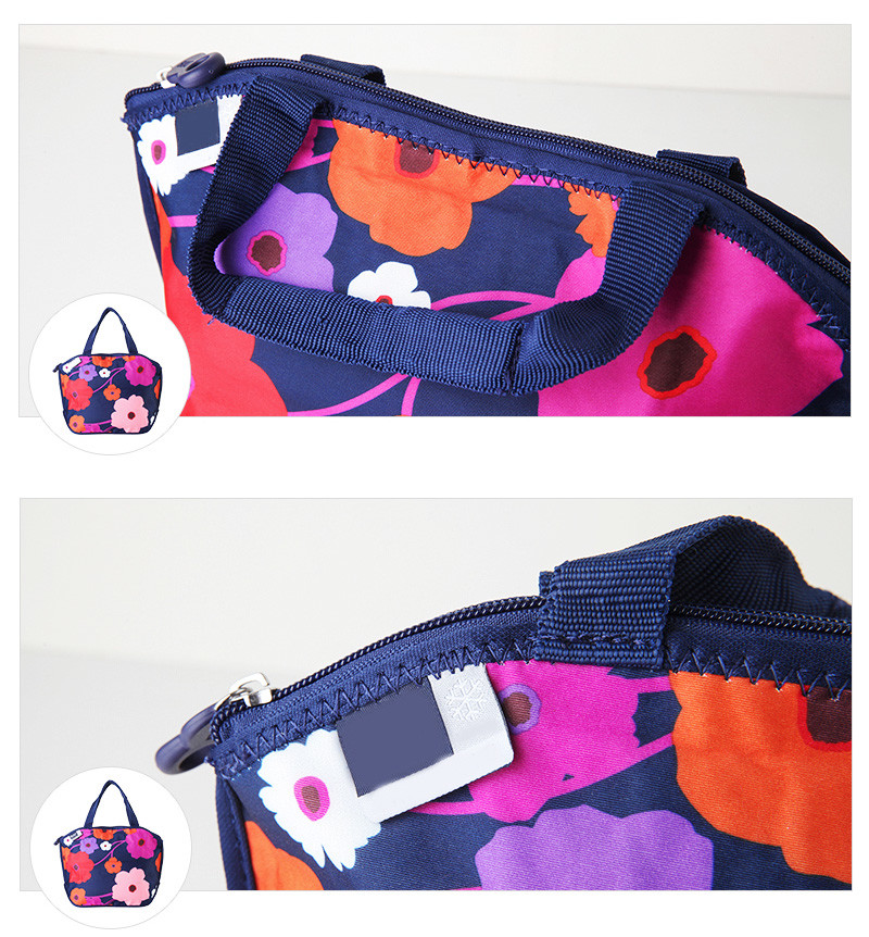 Large Capacity Flower Print Thermal Neoprene Lunch Tote