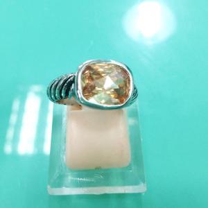 China (R-17) Women Fashion Jewelry Champagne Cubic Zircon 925 Silver Ring wholesale