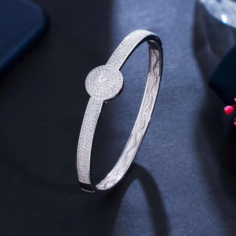 Beautiful Rainbow CZ Crystal Bracelets Bangle for Women Fashion Bracelets Bangle Jewelry Accessories Gift