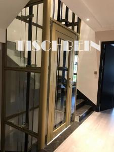 China 0.4m/s 5 Person VVVF Residential Home Elevator Stainless Steel Cabin Automatic Center Door Opening For Private House wholesale
