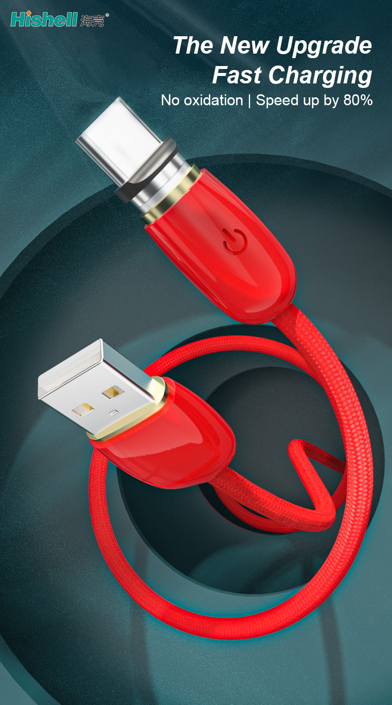 Antiwear Magnetic USB Fast Charging Cable Practical Length 1.2M