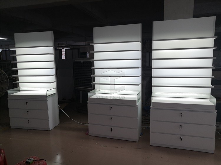 T4 LED Optical Shop Counter Design Showroom Furniture With Spotnight