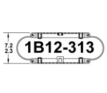 1B12-313 Goodyear Air Spring Single Convoluted Air Suspension Airbag Contitech 64596