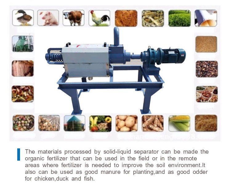 Solid Liquid Manure Separator Equipment For Poultry Pig Cow Farm