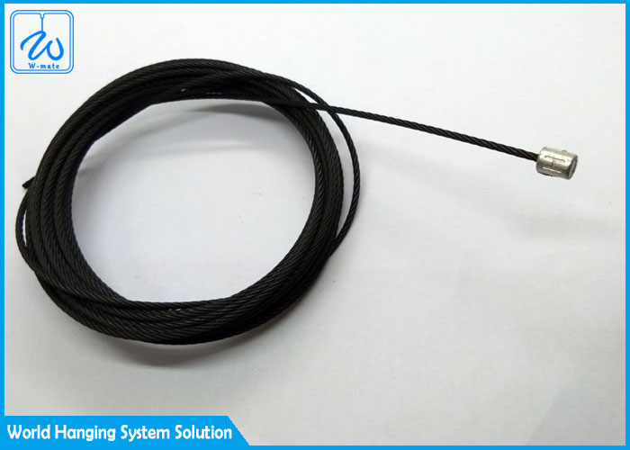 Custom Wire Rope Assembly Black Coating Aircraft Cable Assemblies With Terminals